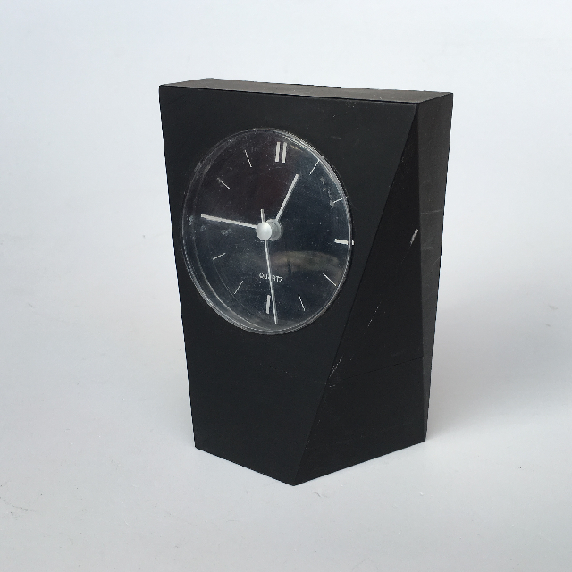 CLOCK, Alarm - Black Diamond Cut Quartz